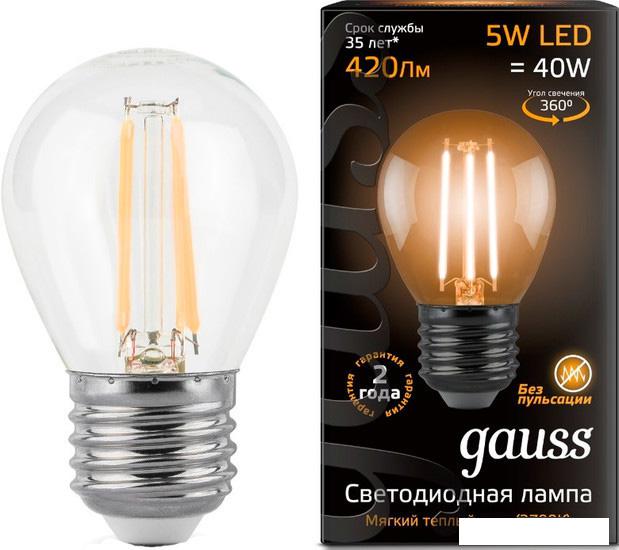 Светодиодная лампочка Gauss E27 5Вт 2700К [105802105]