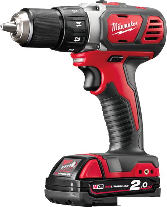 Дрель-шуруповерт Milwaukee M18 BDD-202C 4933443555 (с 2-мя АКБ, кейс)