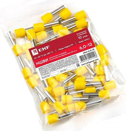 Наконечник-гильза для кабеля EKF PROxima Nhvi-6.0-12 (50 шт)