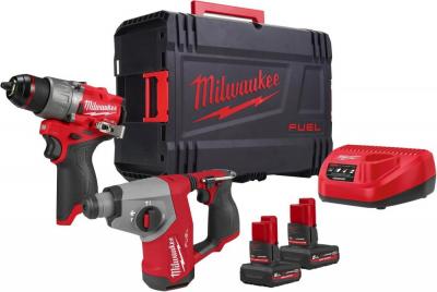 Milwaukee M12 FPP2BG2-502X 4933500138 (шуруповерт, перфоратор, 2 АКБ, кейс)