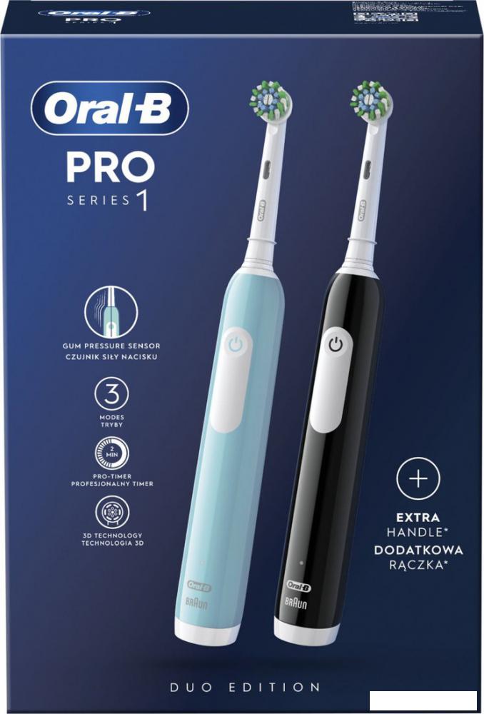 Комплект зубных щеток Oral-B Pro Series 1 D305.523.3H (2 шт, черный/бирюзовый)