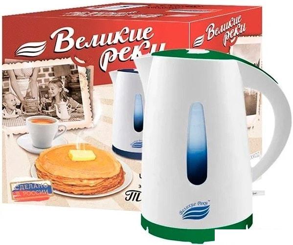 Электрический чайник Великие Реки Томь-1 (белый/зеленый)