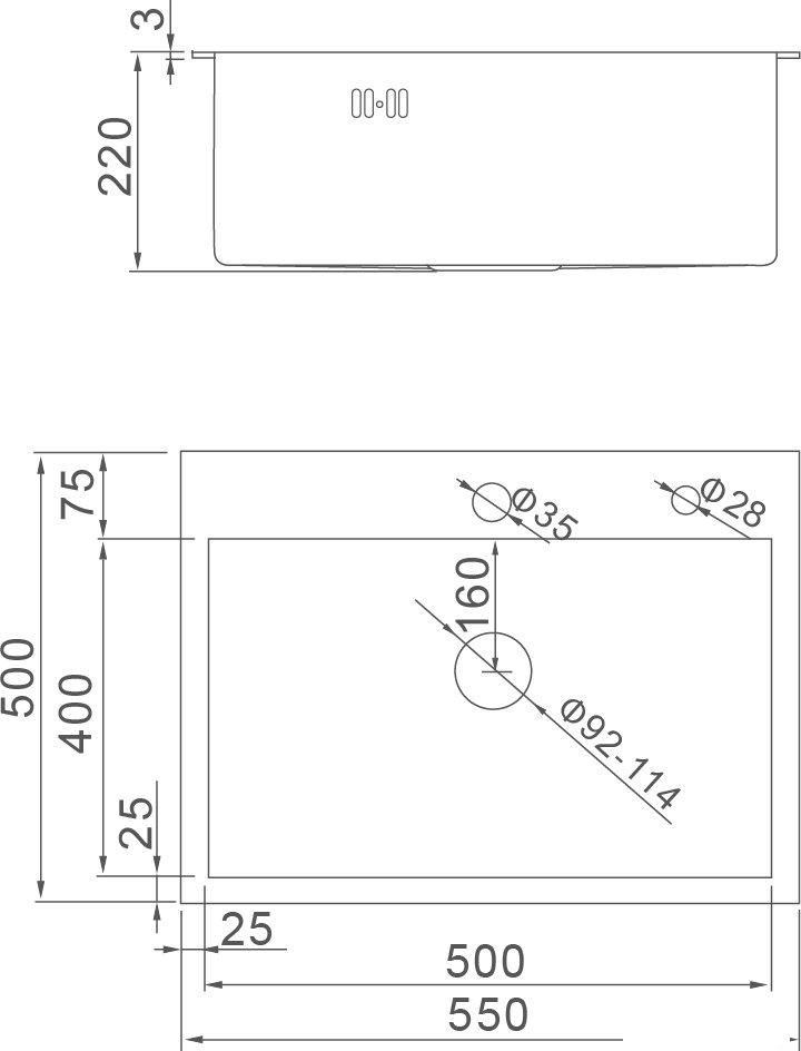 Кухонная мойка Astir Decor Satin 55х50 (с сифоном, дозатором и коландером)