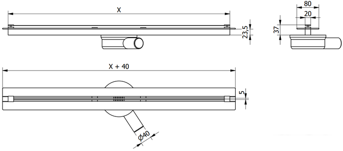 Трап/канал Mexen Flat 360 Super Slim Chrome 1051060