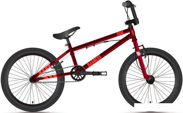 Велосипед Stark Madness BMX 3 2024 (бордовый/оранжевый/черный)