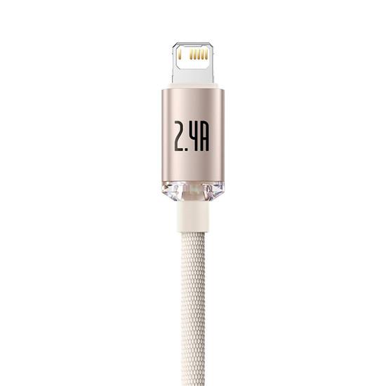 Кабель Baseus Crystal Shine USB Type-A - Lightning (1.2 м, розовый)