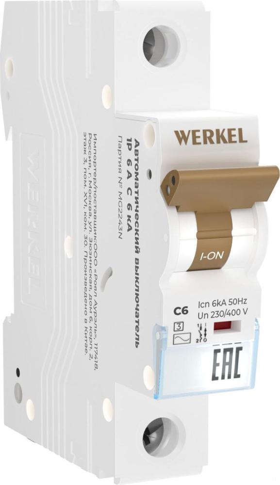 Выключатель автоматический Werkel 1P 6 A C 6 кА W901P066
