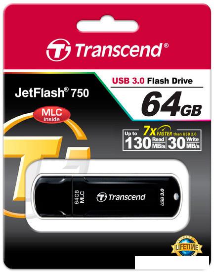 USB Flash Transcend JetFlash 750 64GB (TS64GJF750K)