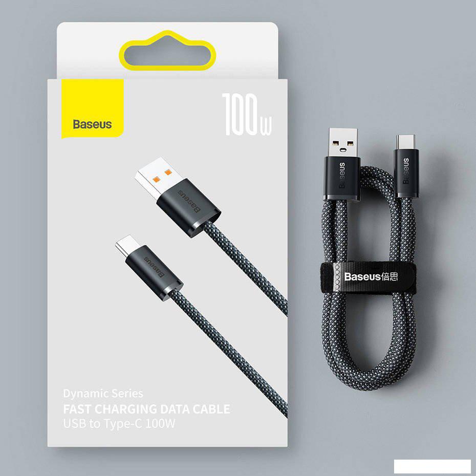 Кабель Baseus Dynamic Series Fast Charging Data Cable 100W USB Type-A - USB Type-C (1 м, серый)
