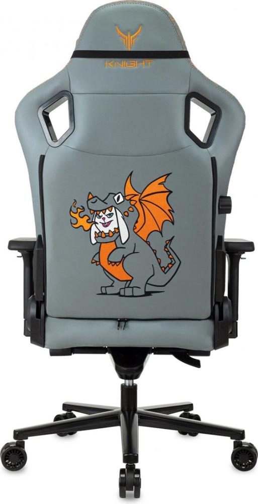 Игровое (геймерское) кресло Knight Craft Dragon (серый экокожа)