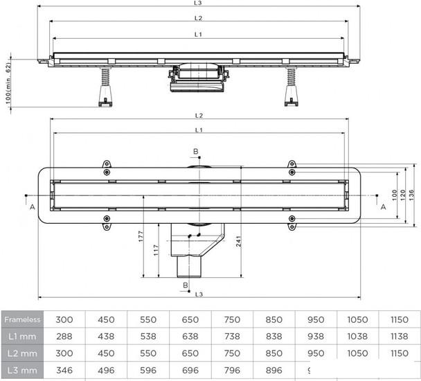 Трап/канал Pestan Bettoserb Frameless 950 13701234-NEW (328844)