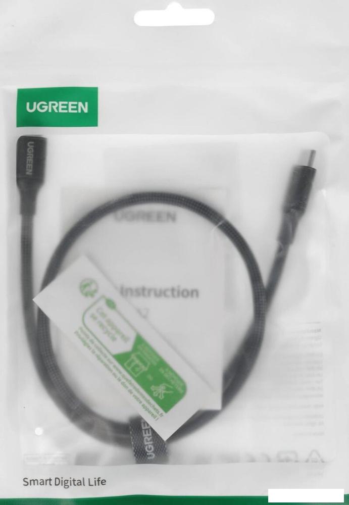 Кабель Ugreen L502 USB Type-C - USB Type-C (0.5 м, черный)
