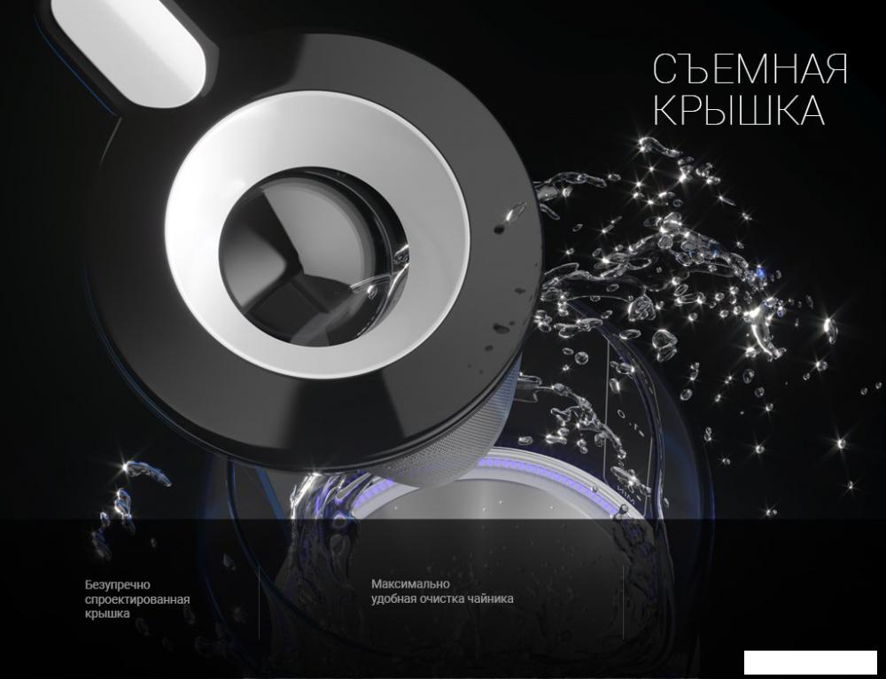 Электрический чайник Polaris PWK 1753CGL (черный/белый)