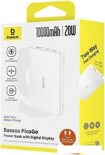 Внешний аккумулятор Baseus PicoGo Digital Display 20W 10000mAh (белый)