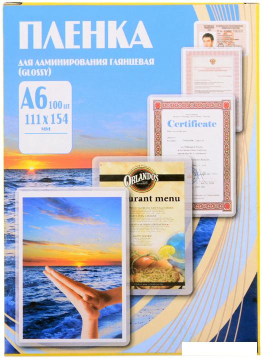 Пленка для ламинирования Office-Kit глянцевая A6 80 мкм 100 шт PLP111*154/80