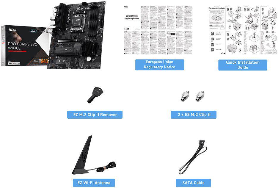 Материнская плата MSI Pro B840-S Evo WiFi6E