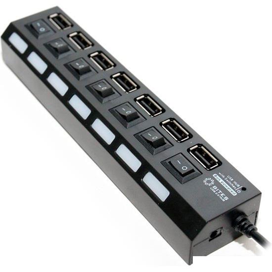 USB-хаб 5bites HB27-203PBK