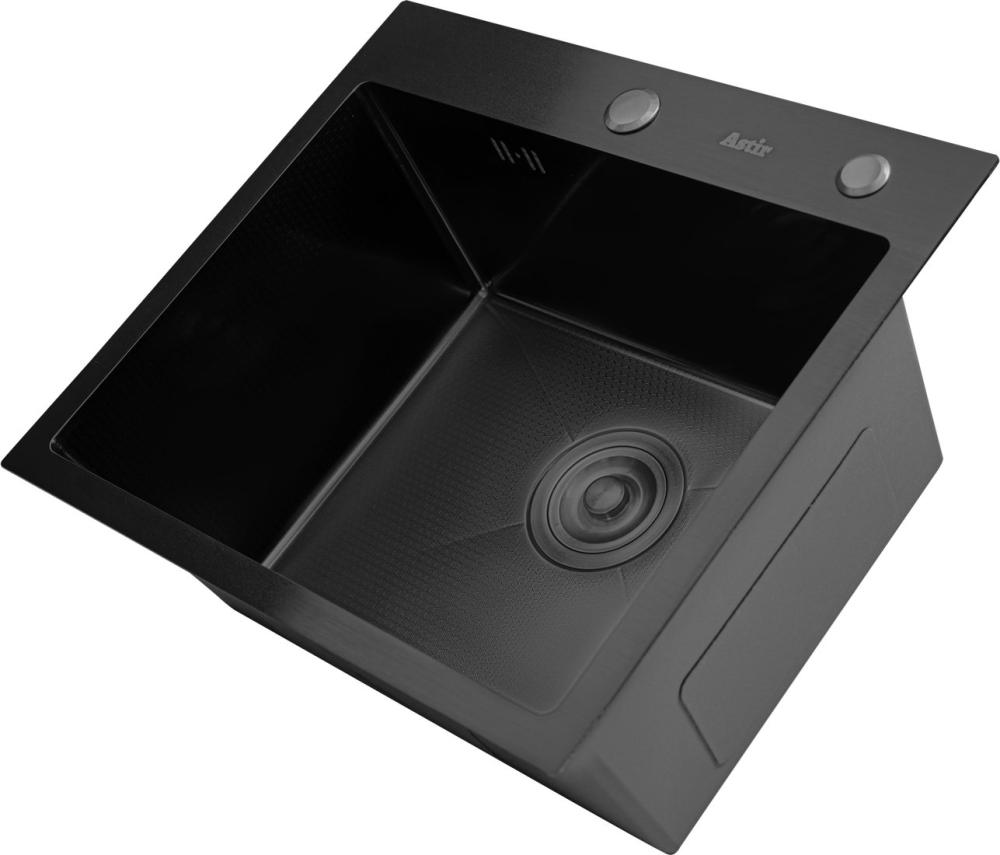 Кухонная мойка Astir Decor PVD Black 45x50B (с сифоном, дозатором и коландером)