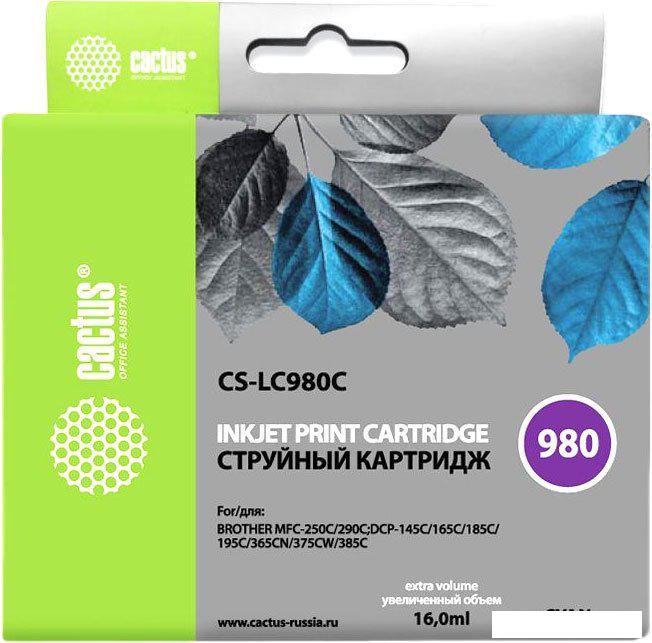 Картридж CACTUS CS-LC980C (аналог Brother LC980C)