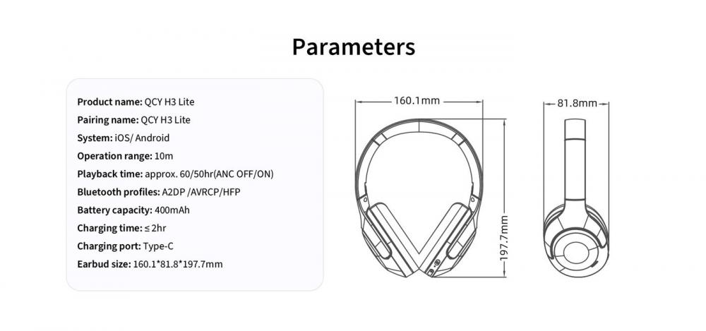 Наушники QCY H3 Lite (черный)