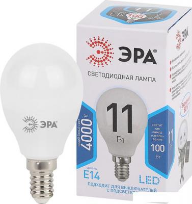Светодиодная лампочка ЭРА STD LED P45-11W-840-E14 E14 11 Вт шар нейтральный белый свет