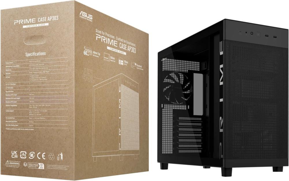 Корпус ASUS Prime AP303 Tempered Glass Panel (черный)