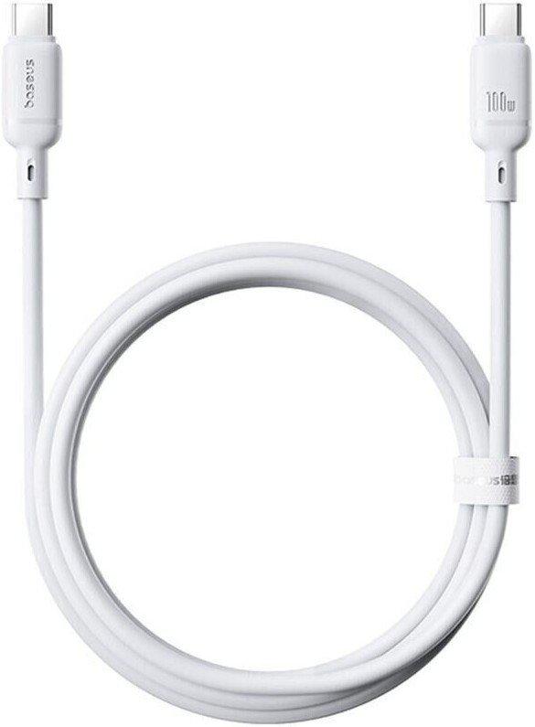 Кабель Baseus Silky Series Fast Charging Cable 100W USB Type-C - USB Type-C (1 м, белый)