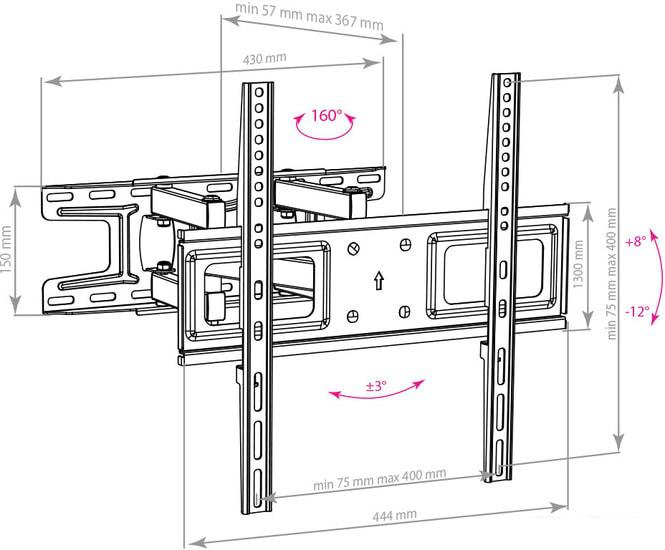Кронштейн для телевизора Arm Media LCD-417 (черный)