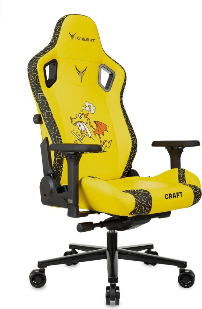 Игровое (геймерское) кресло Knight Craft Dragon (желтый экокожа)