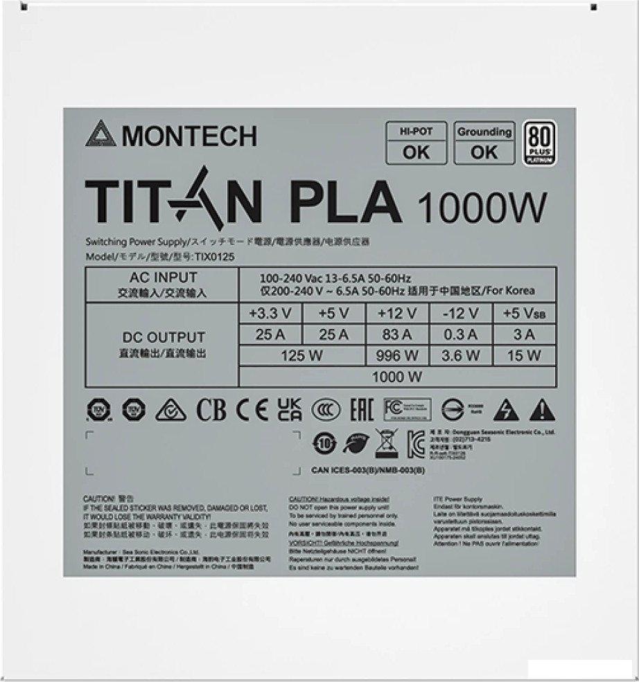 Блок питания Montech TITAN PLA 1000W