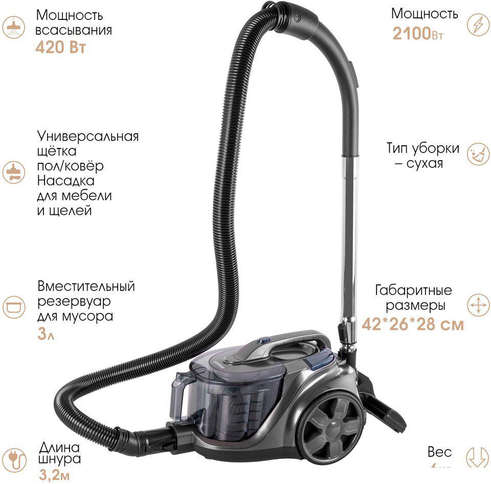 Пылесос Endever SkyClean VC-670 (серый/синий)