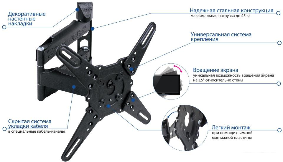 Кронштейн для телевизора Kromax ATLANTIS-40 (серый)