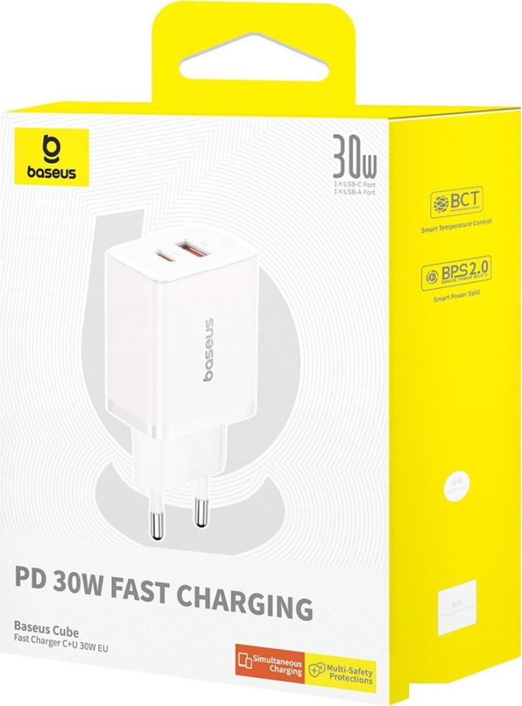 Сетевое зарядное Baseus Cube Fast Charger C+U 30W P10111404213-00