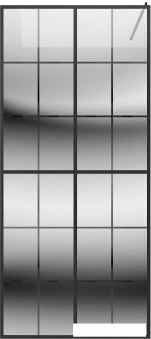 Стеклянная шторка для ванны Teymi Helmi 90x200 T00301 (прозрачное стекло/черный матовый )