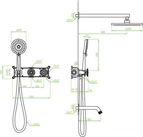 Душевая система  Laveo Muro BAU 711P