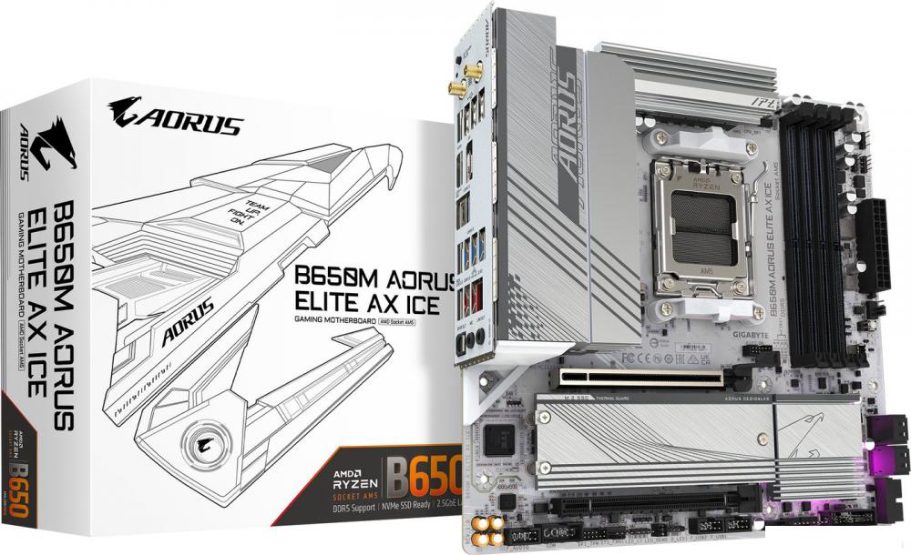 Материнская плата Gigabyte B650M Aorus Elite AX Ice