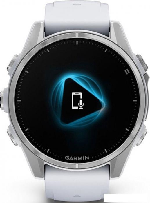 Умные часы Garmin Fenix 8 43мм (серебристый, белый ремешок)
