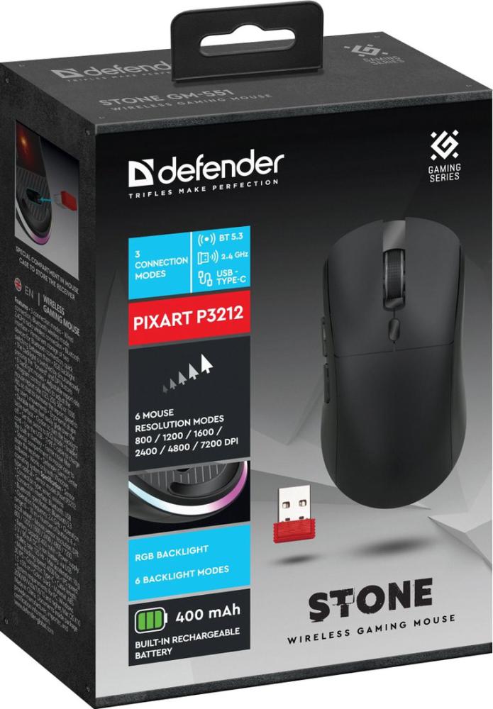 Игровая мышь Defender Stone GM-551 (черный)