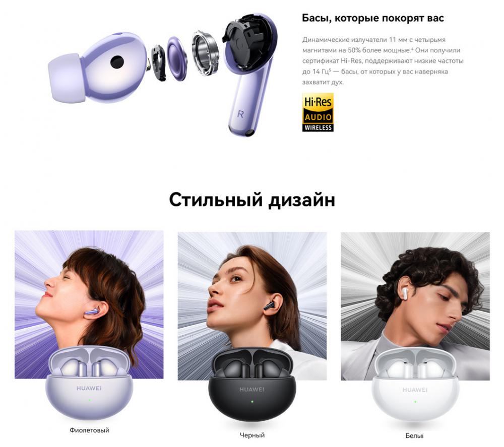 Наушники Huawei FreeBuds 6i (сиреневый, международная версия)
