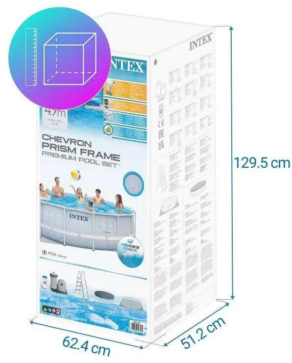 Каркасный бассейн Intex Prism Frame Chevron 26746 (488х122)