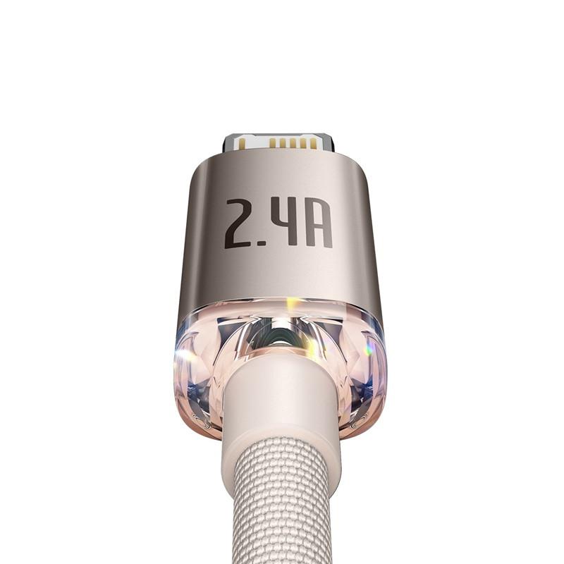 Кабель Baseus Crystal Shine USB Type-A - Lightning (2 м, розовый)
