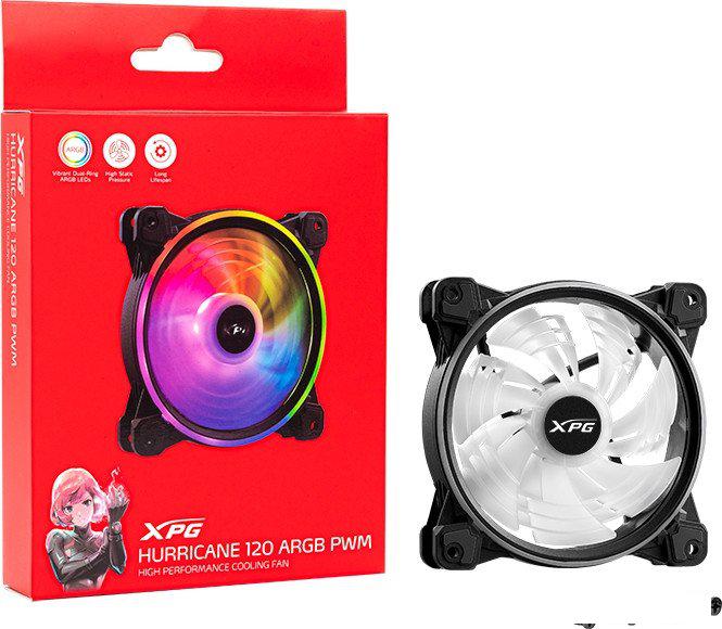 Вентилятор для корпуса ADATA Hurricane 120 ARGB PWM (черный)