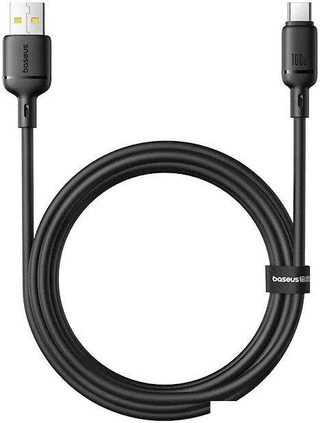 Кабель Baseus Silky Series Fast Charging Cable USB to Type-C 100W (2 м, черный)