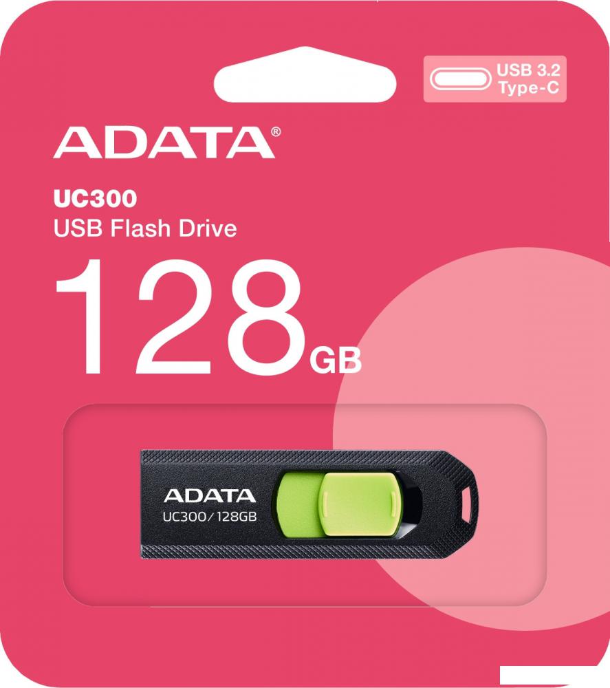 USB Flash ADATA UC300 128GB (черный/зеленый)