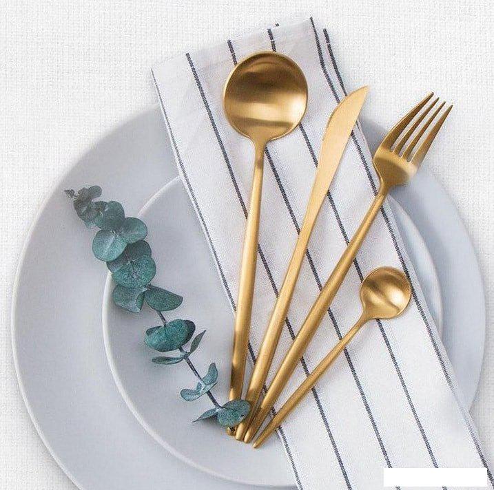 Набор столовых приборов Maison Maxx Stainless Steel Set (золотистый)