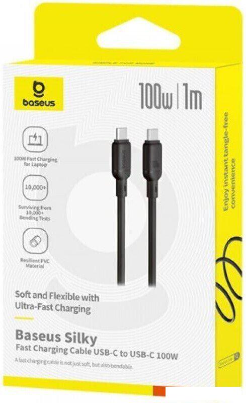 Кабель Baseus Silky Series Fast Charging Cable 100W USB Type-C - USB Type-C (1 м, черный)