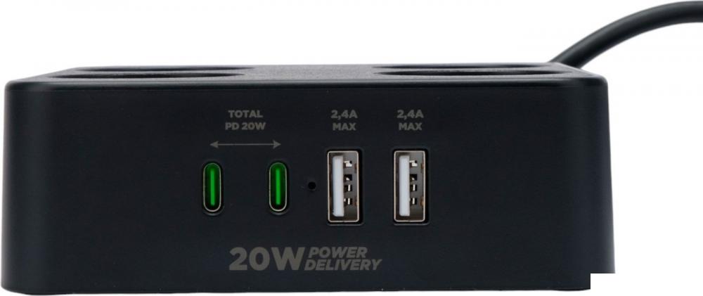 Сетевой фильтр Cablexpert PLT-4-C2U2-B-2