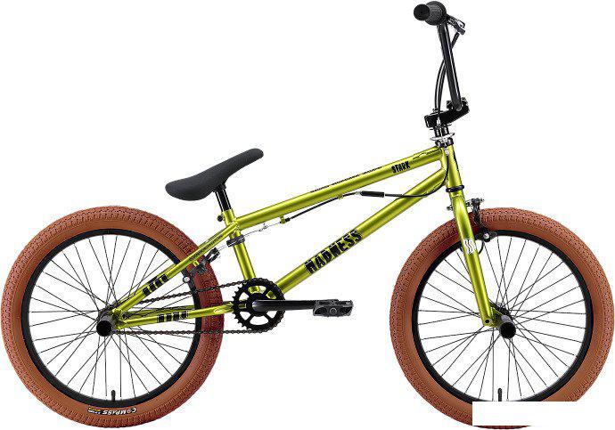 Велосипед Stark Madness BMX 2 2025 (ярко-зеленый/черный/песочный)