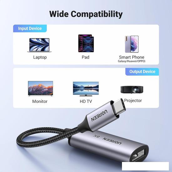 Адаптер Ugreen CM654 15575 DisplayPort - USB Type-C