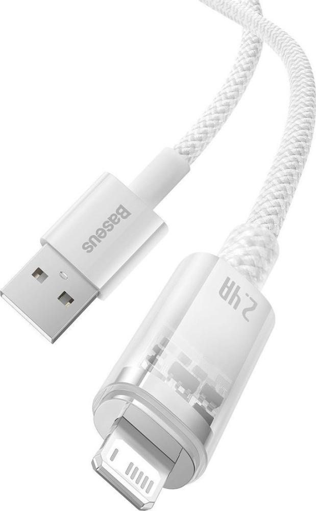 Кабель Baseus Explorer Series Fast Charging Cable with Smart Temperature Control 2.4A USB Type-A - Lightning (2 м, белый)